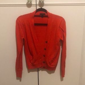 J Crew red/orange wool cardigan